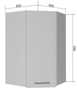 Кухонный угловой шкаф ВУ9, Сатин/Белый в Биробиджане