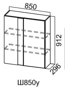Навесной шкаф Модус, Ш850у/912, галифакс в Биробиджане