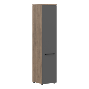 Шкаф колонка  высокий с глухой дверью MORRIS TREND Антрацит/Кария Пальмира MHC 42.1 (429х423х1956) в Биробиджане