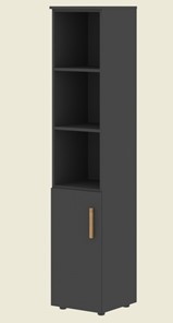 Шкаф колонна высокий с глухой малой дверью левой FORTA Черный Графит  FHC 40.5 (L) (399х404х1965) в Биробиджане