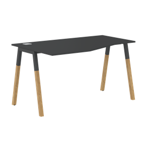 Письменный стол левый FORTA Черный Графит-Черный Графит-Бук  FCT 1367 (L) (1380х900(670)х733) в Биробиджане