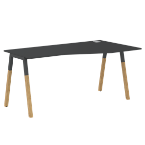 Письменный стол правый FORTA Черный Графит-Черный Графит-Бук FCT 1567  (R) (1580х900(670)х733) в Биробиджане