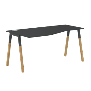 Письменный стол левый FORTA Черный Графит-Черный Графит-Бук FCT 1567  (L) (1580х900(670)х733) в Биробиджане