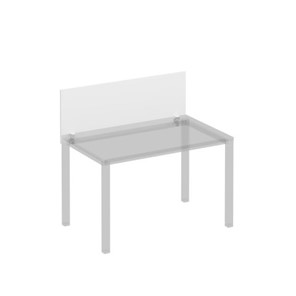 Экран для стола 120 на белом металлокаркасе фронтальный Комфорт КФ, белый премиум (120x45x1.8) К.Б 841 в Биробиджане