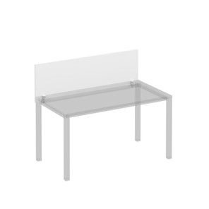 Экран для стола 140 на белом металлокаркасе Комфорт КФ, белый премиум (140x45x1.8) К.Б 842 в Биробиджане