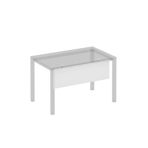 Экран стола защитный (ДСП) с кронштейнами для стола 120 на белом металлокаркасе Комфорт КФ, белый премиум (120x3.2x1.8) К.Б1 812 в Биробиджане