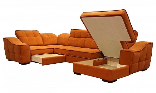 Угловой диван N-11-M (П1+ПС+УС+Д2+Д5+П1) в Биробиджане - изображение 1