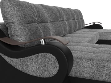 П-образный диван Меркурий П, Серый/черный (рогожка/экокожа) в Биробиджане - предосмотр 3