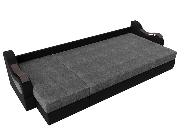 П-образный диван Меркурий П, Серый/черный (рогожка/экокожа) в Биробиджане - изображение 5