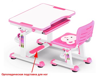 Парта растущая + стул Mealux BD-08 Teddy, pink, розовая в Биробиджане