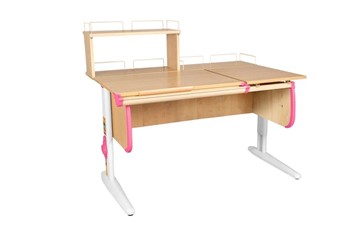 Детский стол-трансформер 1/75-40 (СУТ.25) + Polka_z 1/600 + Polka_zz 1/600 бежевый/белый/розовый в Биробиджане