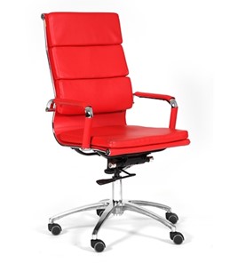 Кресло компьютерное CHAIRMAN 750 экокожа красная в Биробиджане - предосмотр