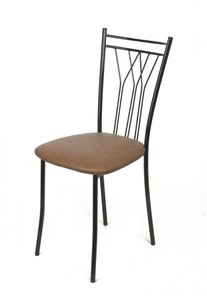 Кухонный стул Премьер СРП-097 Эмаль черная, экотекс коричневый в Биробиджане